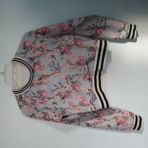 5 For $40 Cropped floral and bird nylon jacket